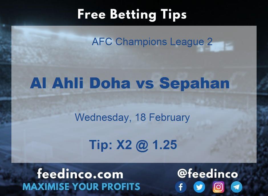 Al Ahli Doha vs Sepahan Prediction Al Ahli Doha vs Sepahan Prediction