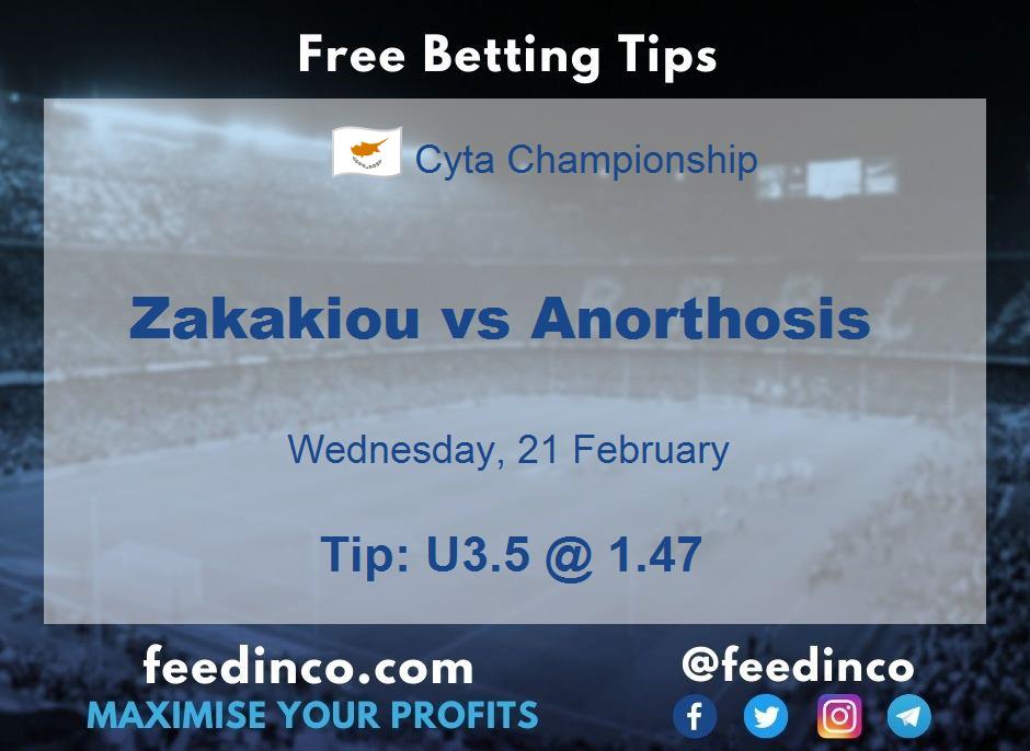 Zakakiou vs Anorthosis Prediction