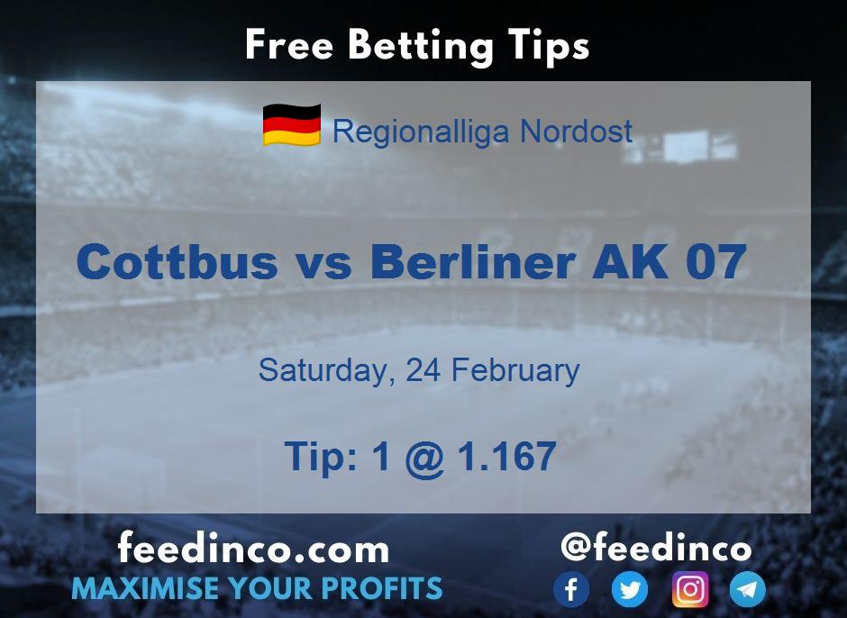 Cottbus vs Berliner AK 07 Prediction