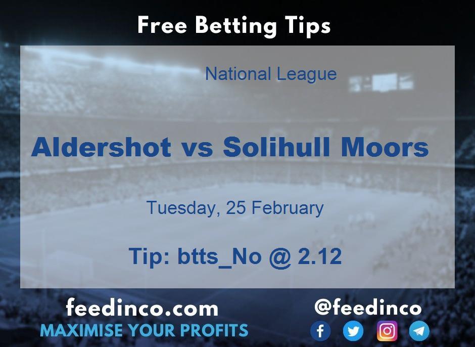 Aldershot vs Solihull Moors Prediction