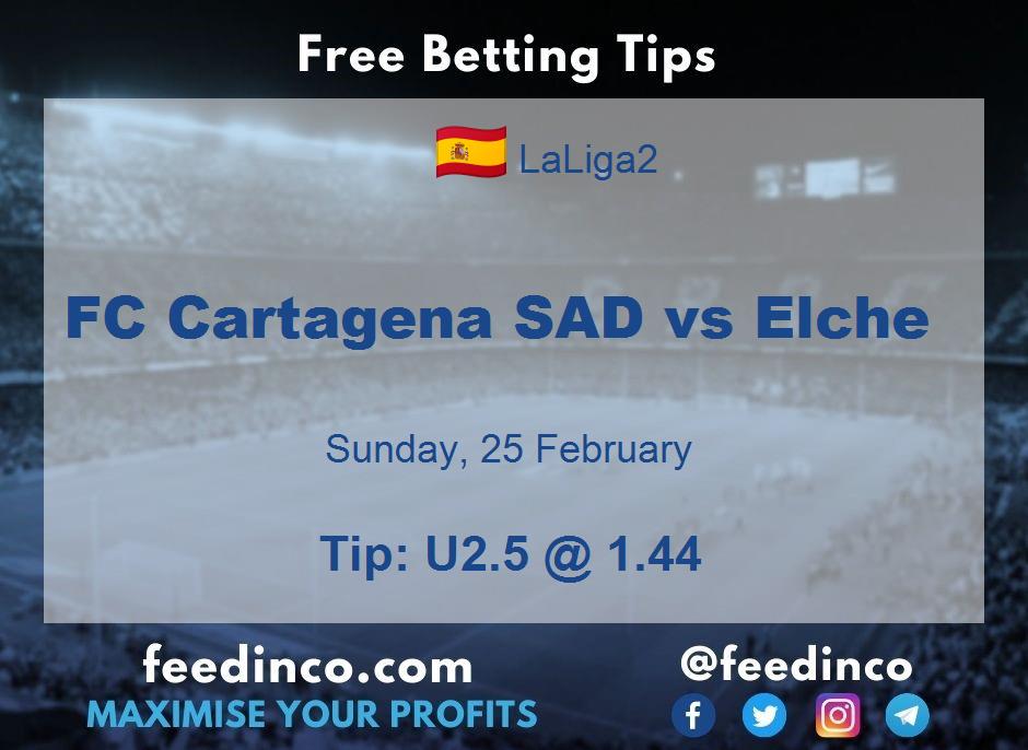 FC Cartagena SAD vs Elche Prediction