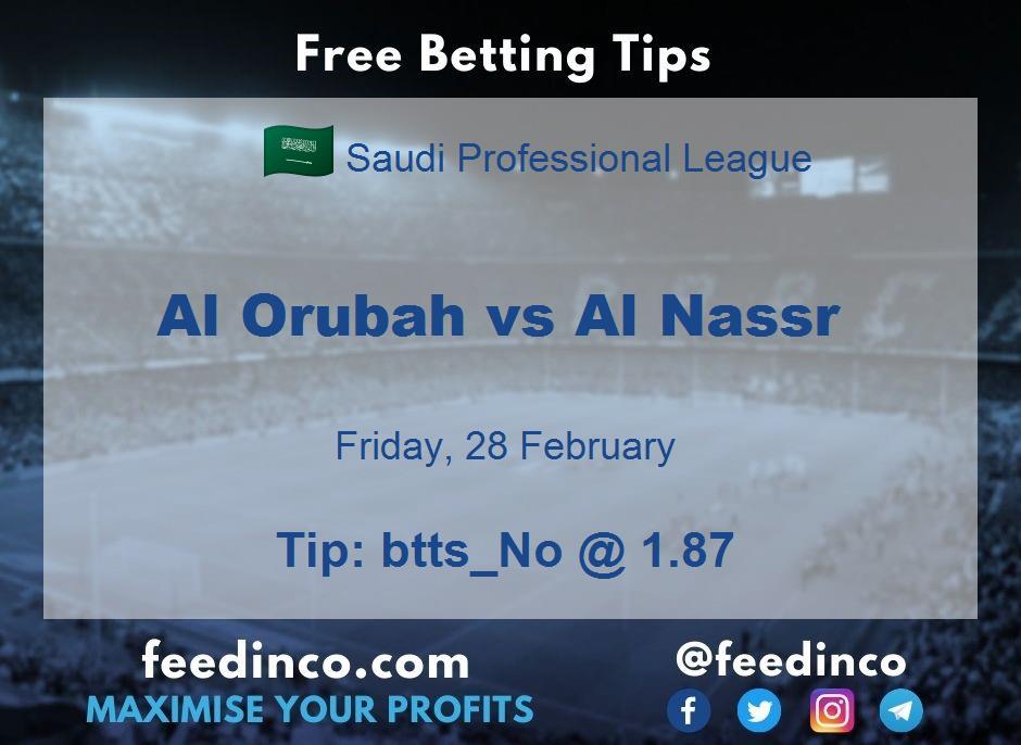 Al Orubah vs Al Nassr Prediction