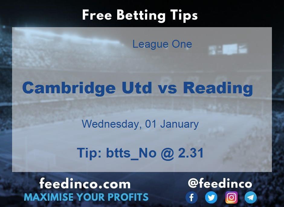 Cambridge Utd vs Reading Prediction