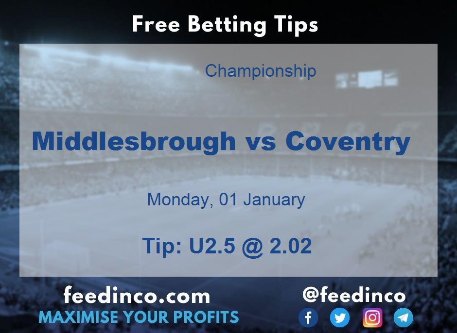 Middlesbrough vs Coventry Prediction
