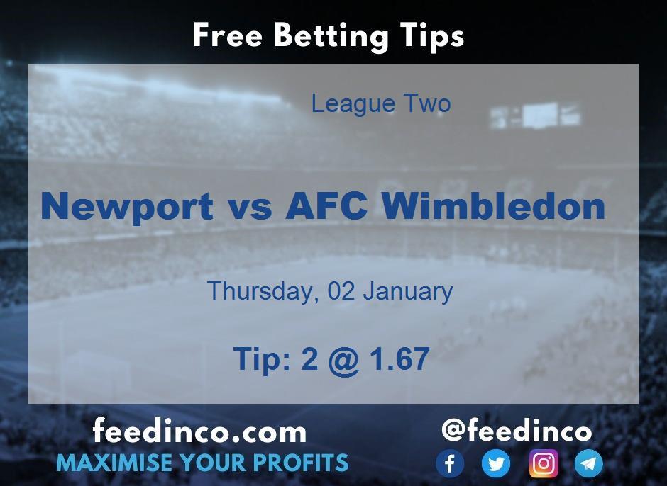 Newport vs AFC Wimbledon Prediction