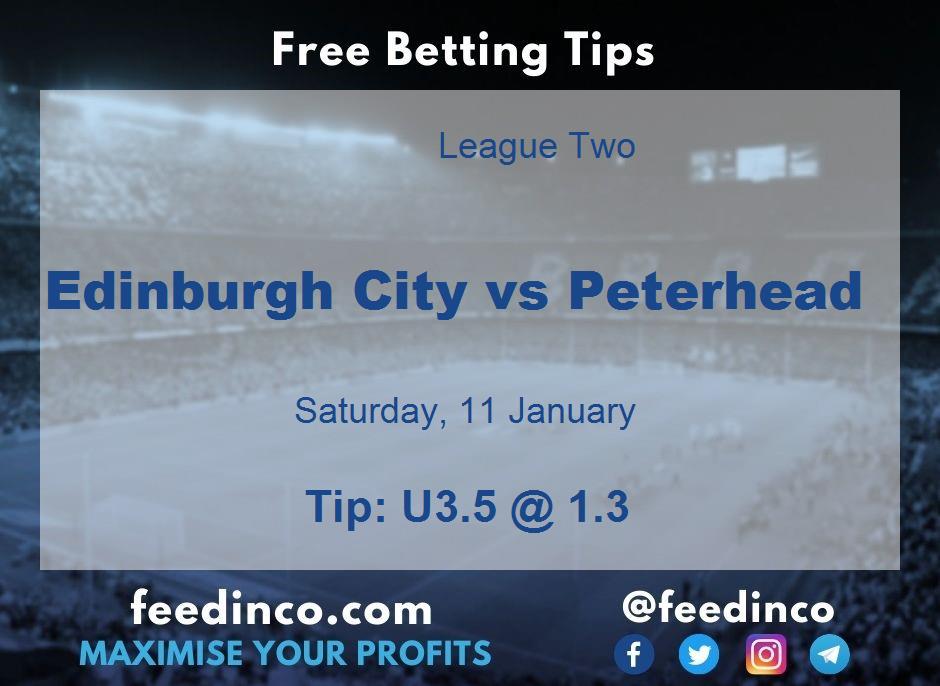 Edinburgh City vs Peterhead Prediction