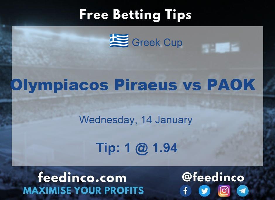 Olympiacos Piraeus vs PAOK Prediction Olympiacos Piraeus vs PAOK Prediction