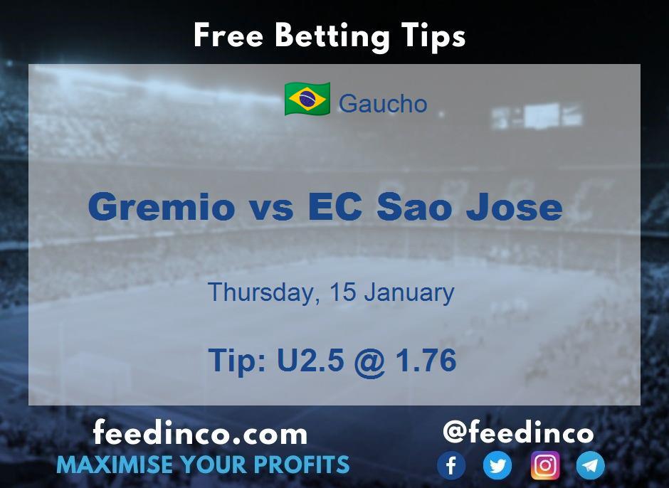 Gremio vs EC Sao Jose Prediction Gremio vs EC Sao Jose Prediction