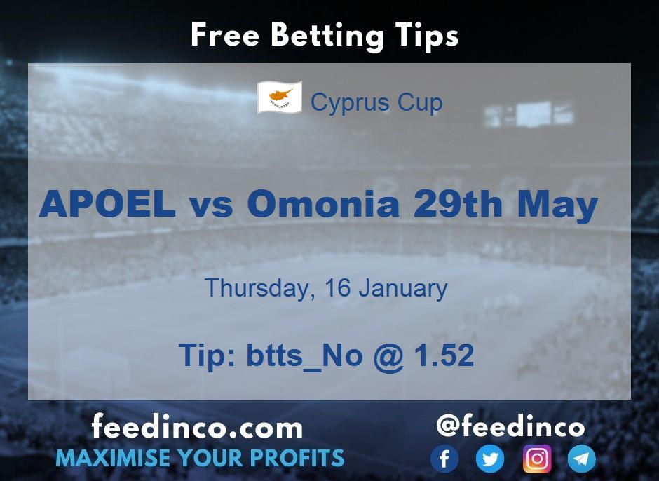 APOEL vs Omonia 29th May Prediction