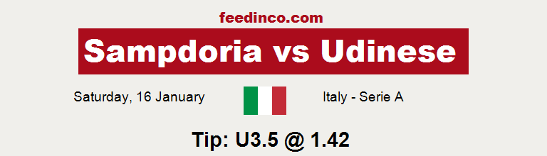 Sampdoria v Udinese Prediction Sampdoria v Udinese Prediction