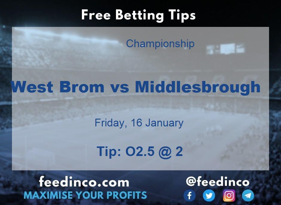 West Brom vs Middlesbrough Prediction