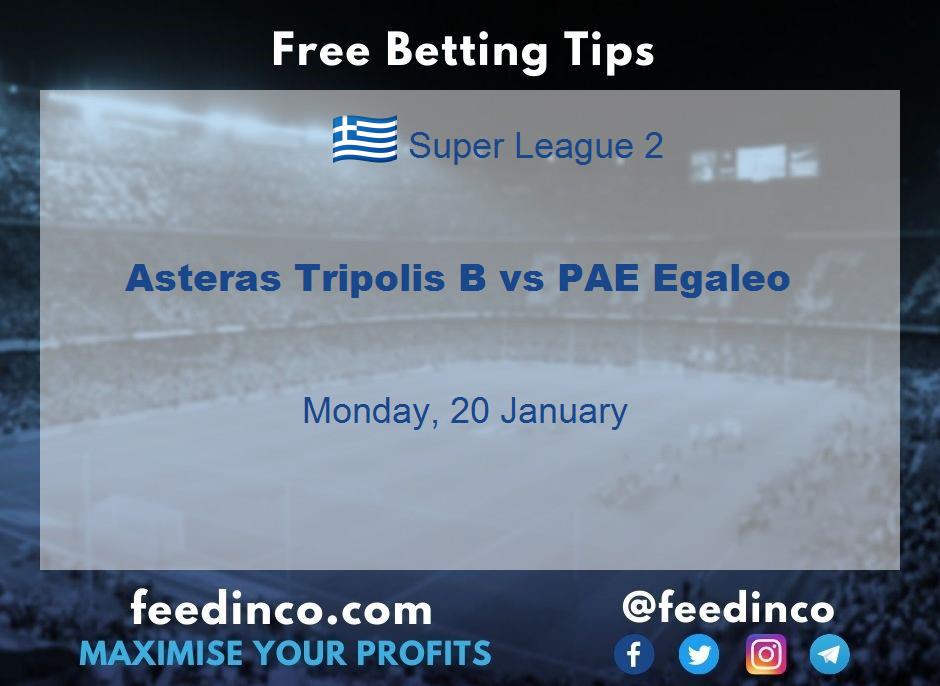 Asteras Tripolis B vs PAE Egaleo Prediction