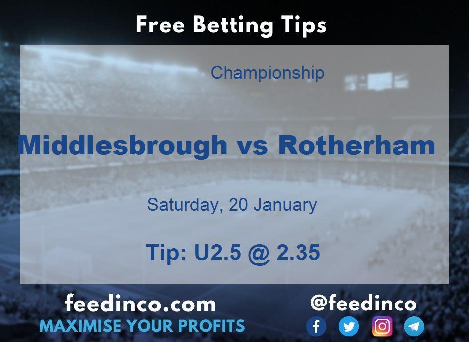 Middlesbrough vs Rotherham Prediction