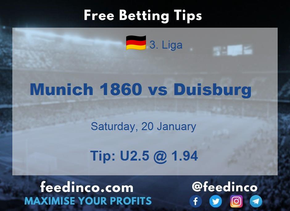 Munich 1860 vs Duisburg Prediction