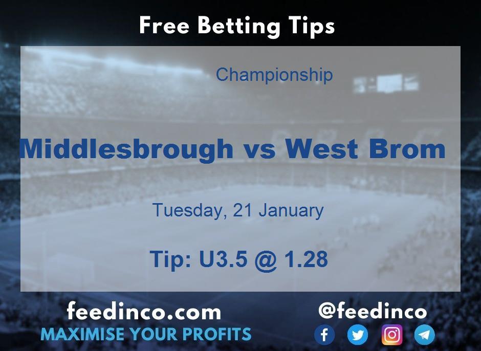 Middlesbrough vs West Brom Prediction