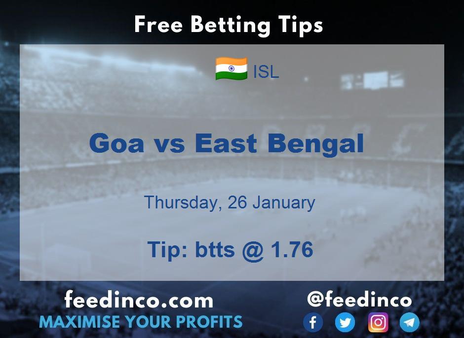 Goa vs East Bengal Prediction Goa vs East Bengal Prediction