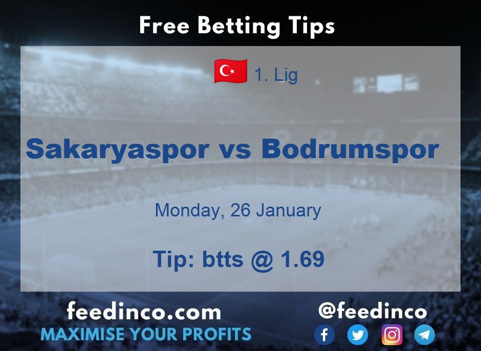 Sakaryaspor vs Bodrumspor Prediction Sakaryaspor vs Bodrumspor Prediction