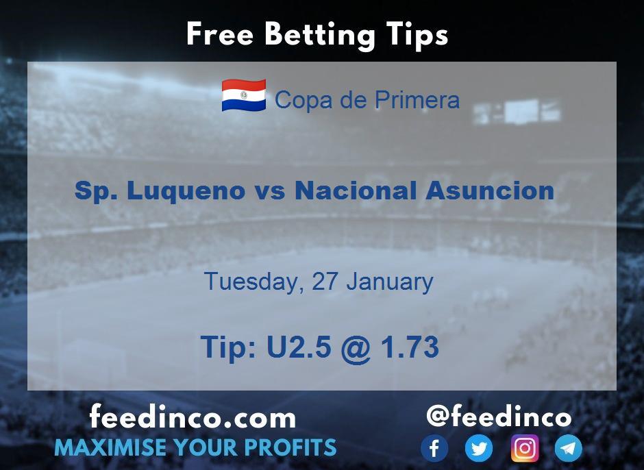 Sp. Luqueno vs Nacional Asuncion Prediction Sp. Luqueno vs Nacional Asuncion Prediction