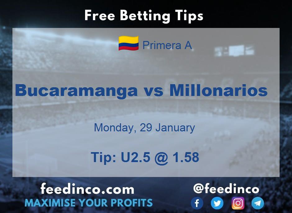 Bucaramanga vs Millonarios Prediction