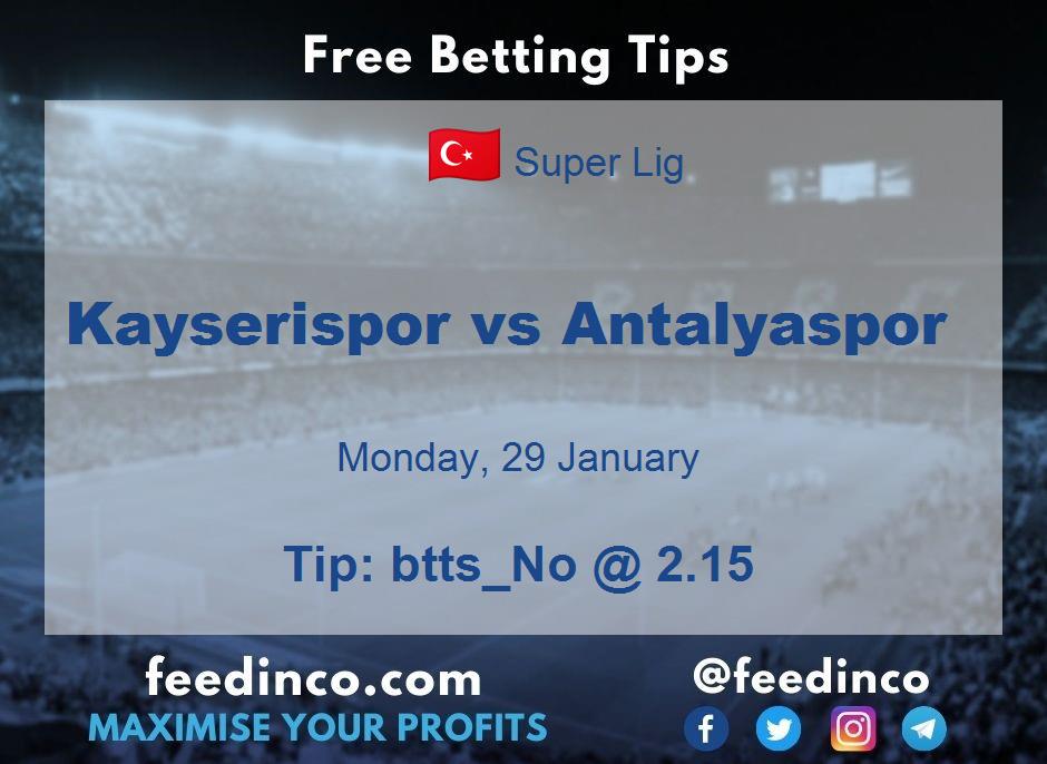 Kayserispor vs Antalyaspor Prediction