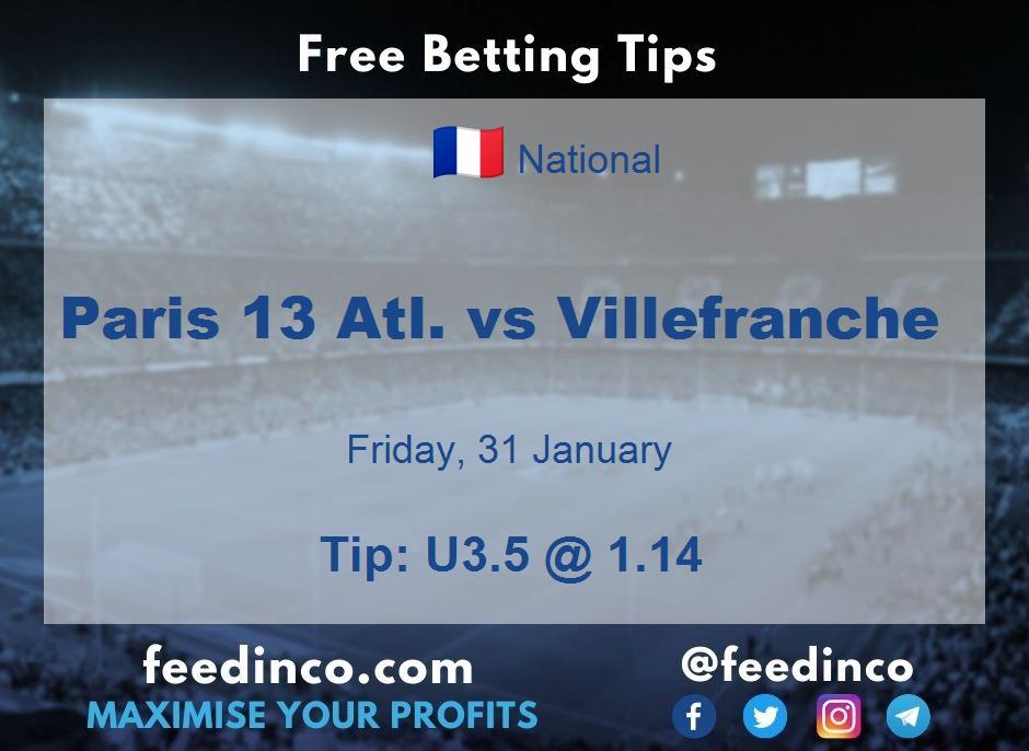 Paris 13 Atl. vs Villefranche Prediction