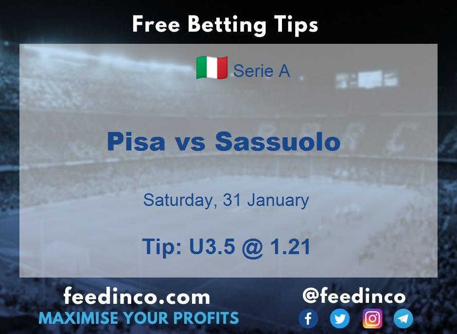 Pisa vs Sassuolo Prediction