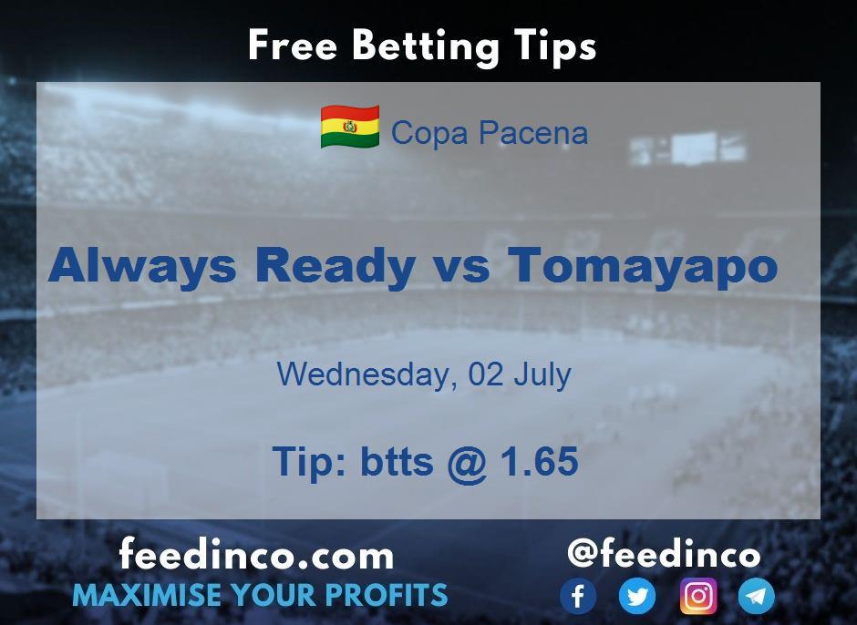Always Ready vs Tomayapo Prediction Always Ready vs Tomayapo Prediction
