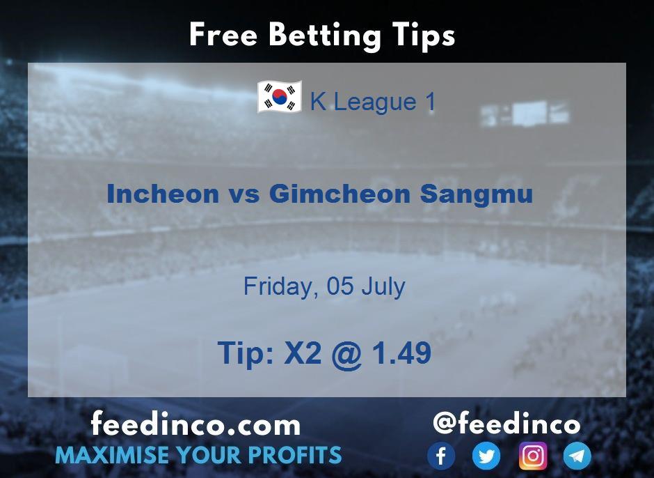 Incheon vs Gimcheon Sangmu Prediction