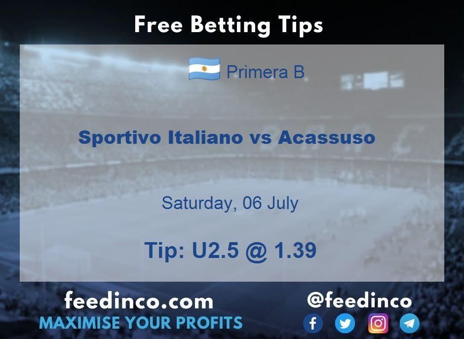 Sportivo Italiano vs Acassuso Prediction