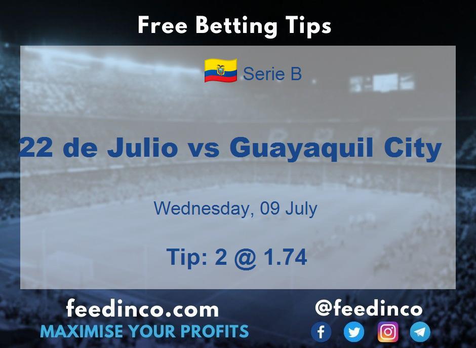22 de Julio vs Guayaquil City Prediction