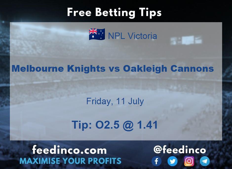 Melbourne Knights vs Oakleigh Cannons Prediction Melbourne Knights vs Oakleigh Cannons Prediction