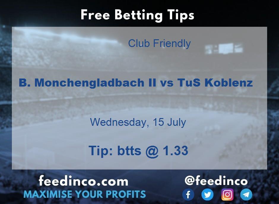 B. Monchengladbach II vs TuS Koblenz Prediction B. Monchengladbach II vs TuS Koblenz Prediction