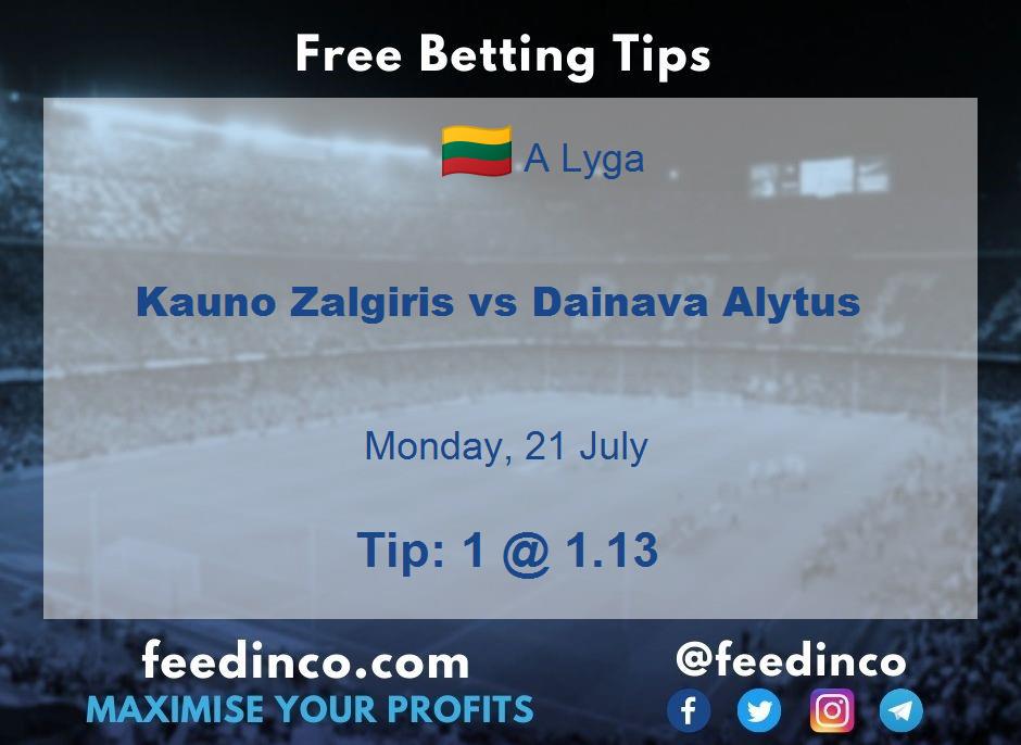 Kauno Zalgiris vs Dainava Alytus Prediction Kauno Zalgiris vs Dainava Alytus Prediction