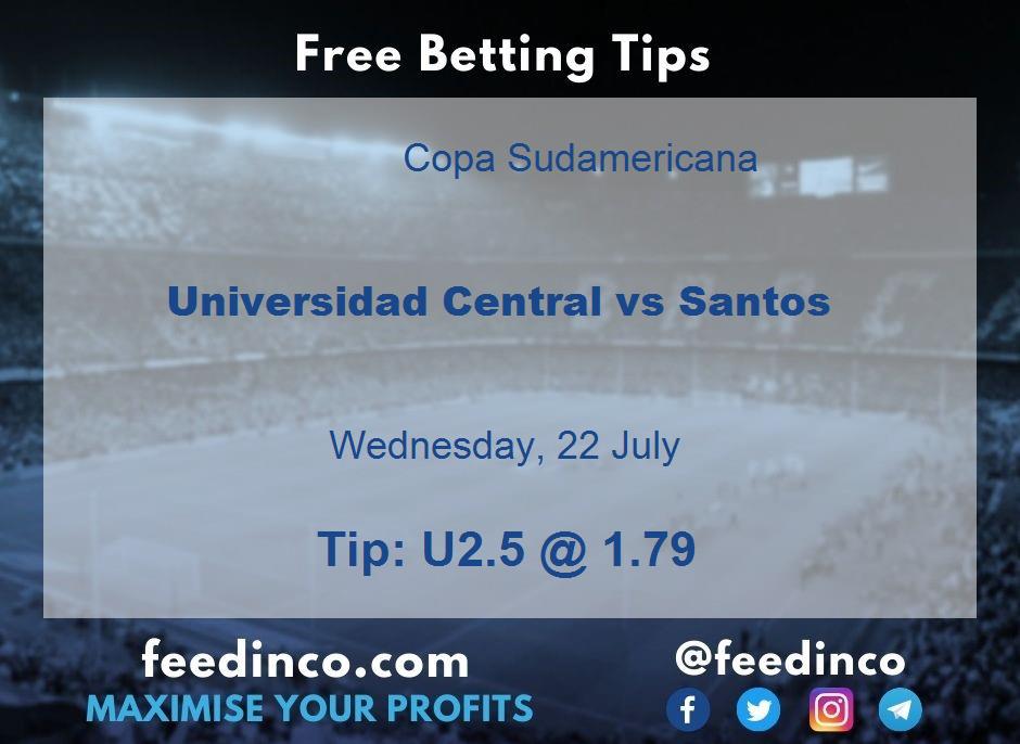 Universidad Central vs Santos Prediction Universidad Central vs Santos Prediction