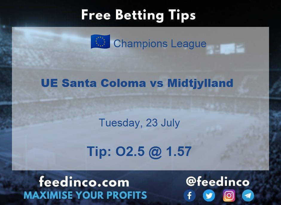 UE Santa Coloma vs Midtjylland Prediction