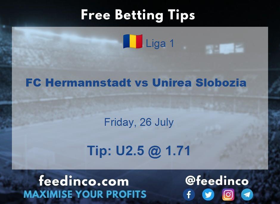 FC Hermannstadt vs Unirea Slobozia Prediction