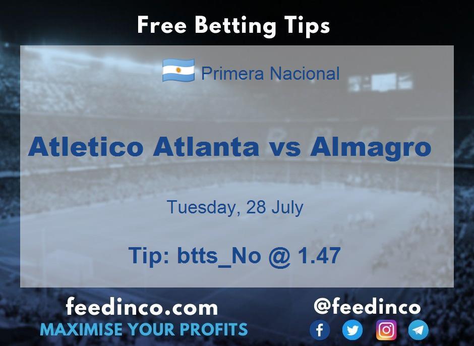 Atletico Atlanta vs Almagro Prediction Atletico Atlanta vs Almagro Prediction