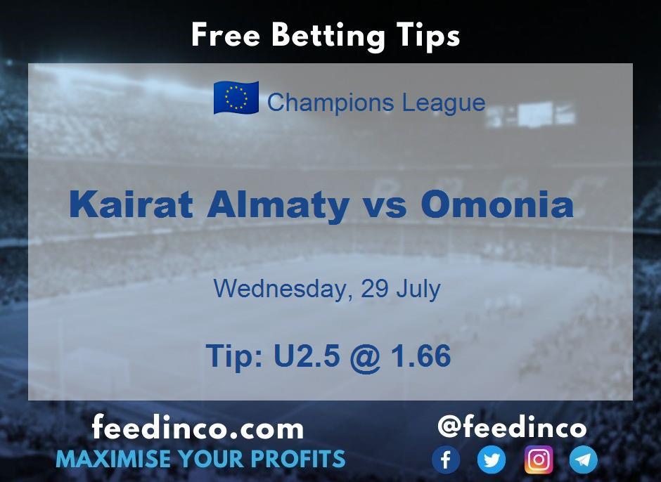 Kairat Almaty vs Omonia Prediction Kairat Almaty vs Omonia Prediction