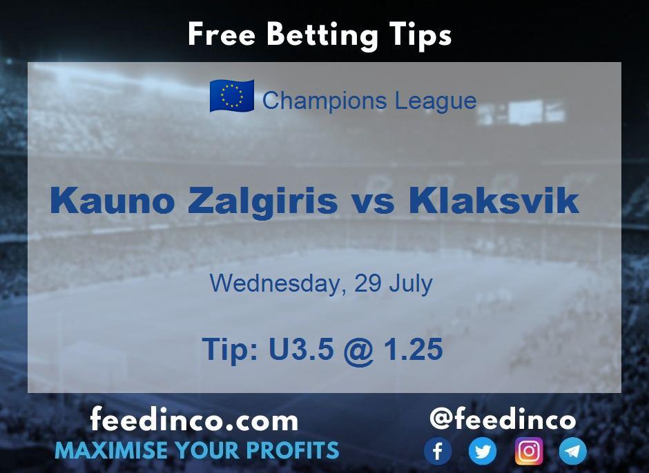 Kauno Zalgiris vs Klaksvik Prediction