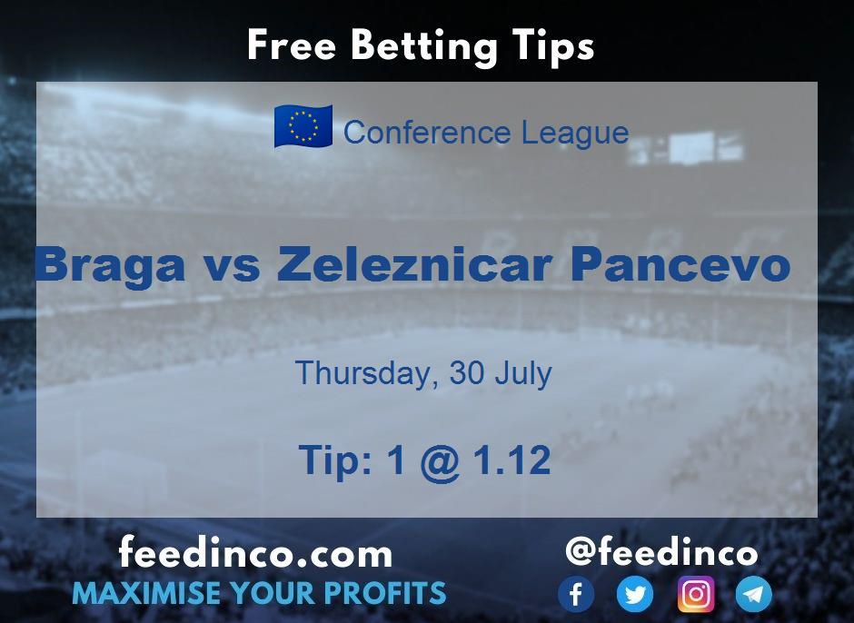 Braga vs Zeleznicar Pancevo Prediction Braga vs Zeleznicar Pancevo Prediction