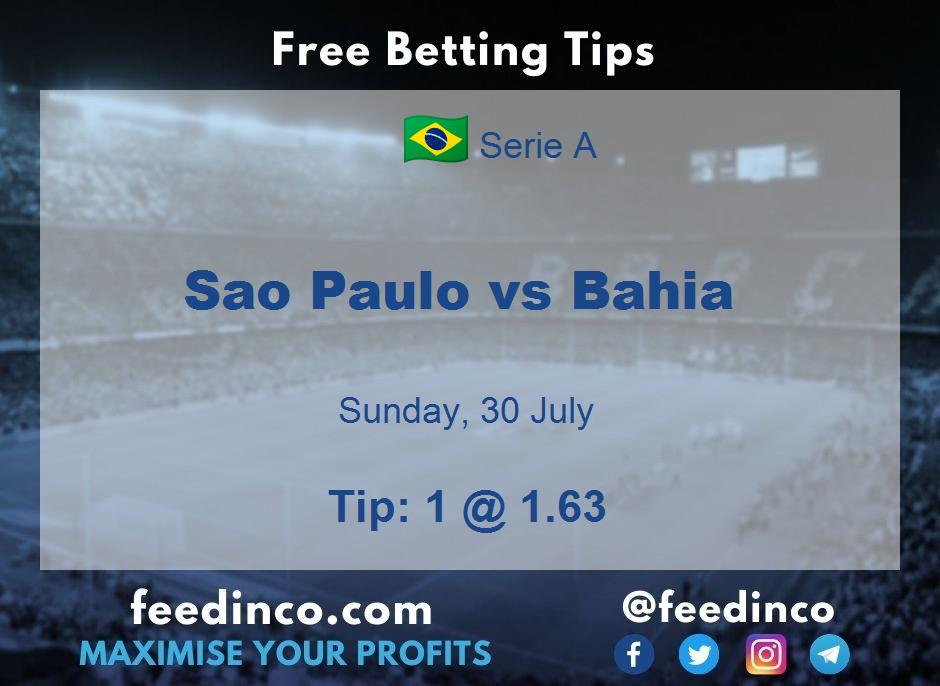 Sao Paulo vs Bahia Prediction