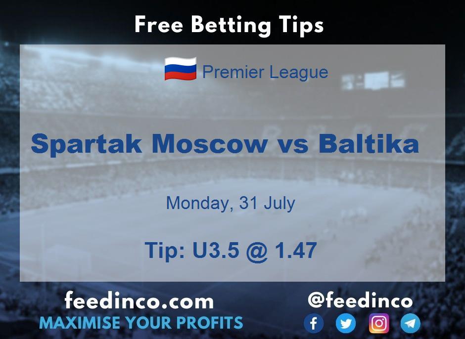 Spartak Moscow vs Baltika Prediction