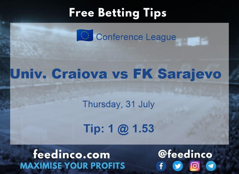 Univ. Craiova vs FK Sarajevo Prediction Univ. Craiova vs FK Sarajevo Prediction