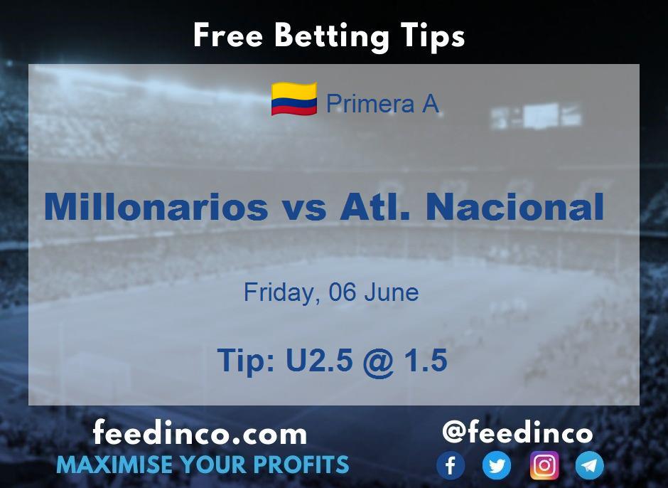 Millonarios vs Atl. Nacional Prediction Millonarios vs Atl. Nacional Prediction