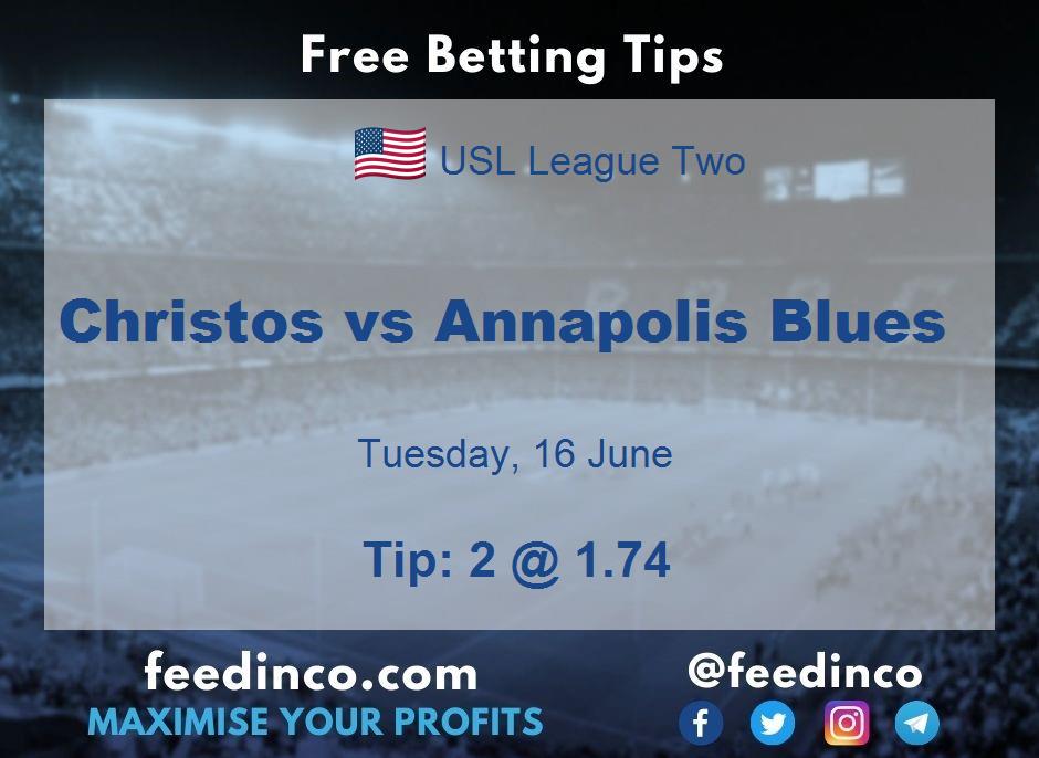Christos vs Annapolis Blues Prediction Christos vs Annapolis Blues Prediction