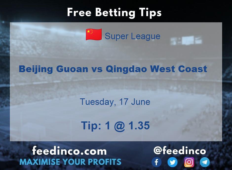 Beijing Guoan vs Qingdao West Coast Prediction Beijing Guoan vs Qingdao West Coast Prediction