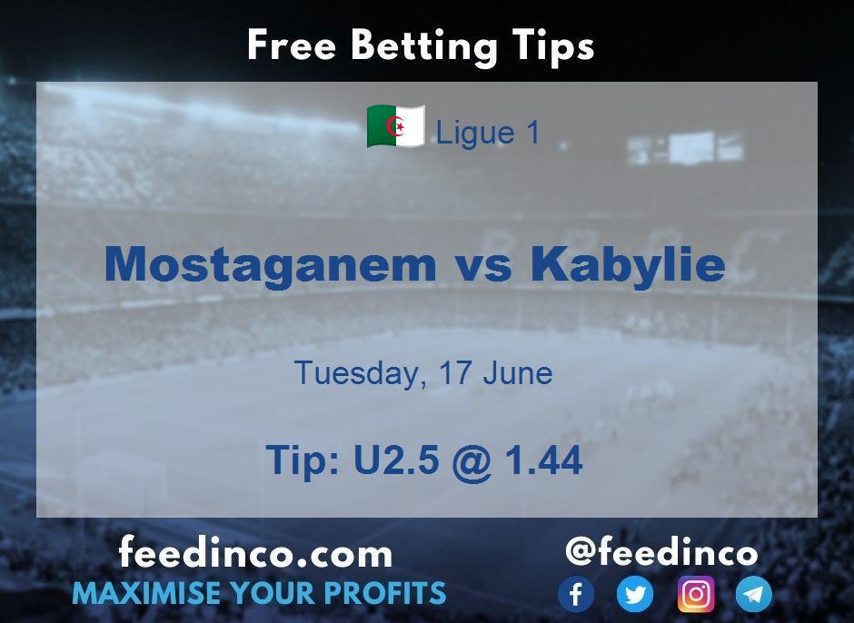 Mostaganem vs Kabylie Prediction Mostaganem vs Kabylie Prediction