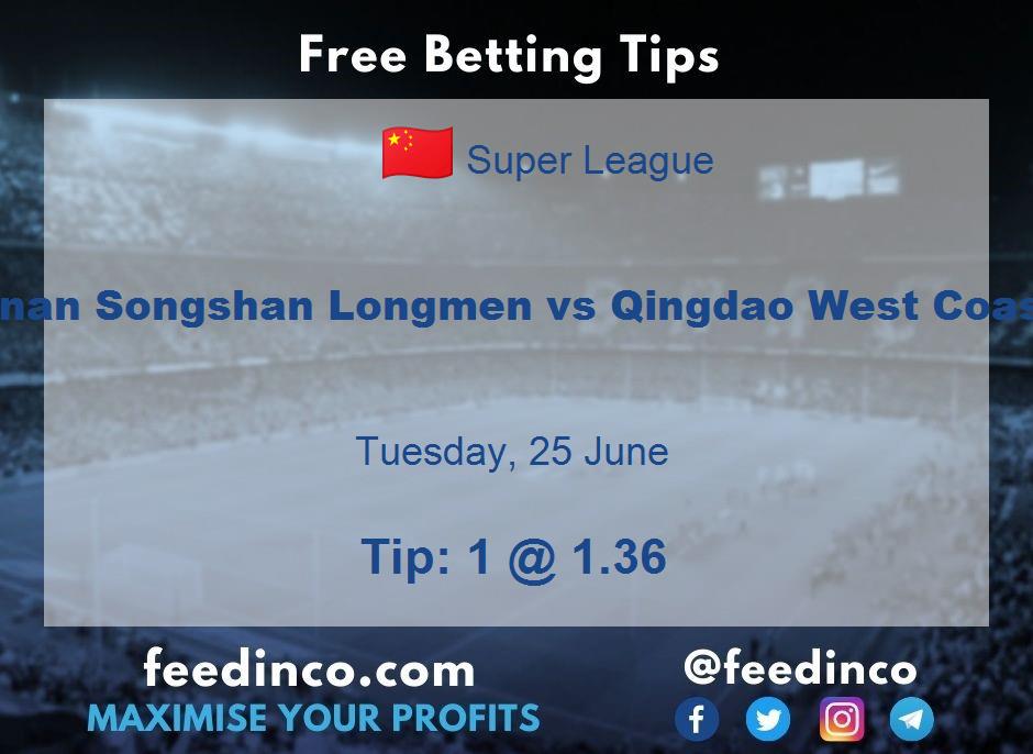 Henan Songshan Longmen vs Qingdao West Coast Prediction
