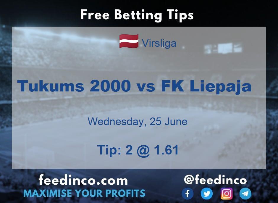 Tukums 2000 vs FK Liepaja Prediction Tukums 2000 vs FK Liepaja Prediction