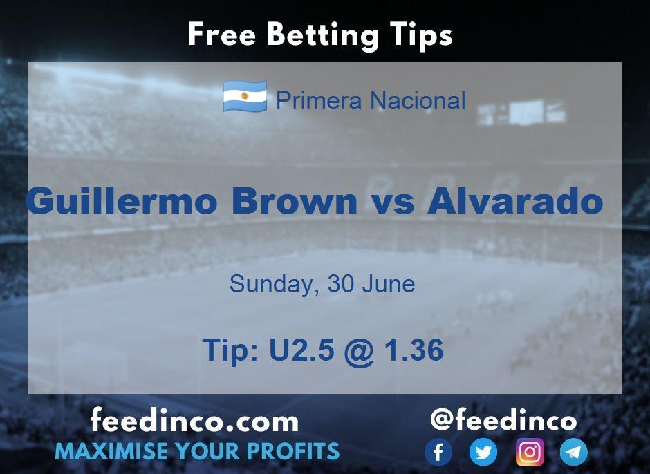 Guillermo Brown vs Alvarado Prediction